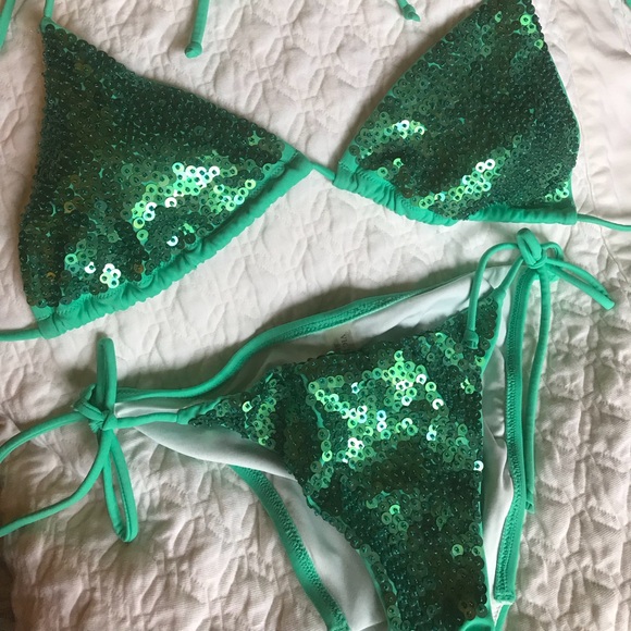 Victoria's Secret Other - Victoria’s Secret Sequin Bikini Top & Bottom Set